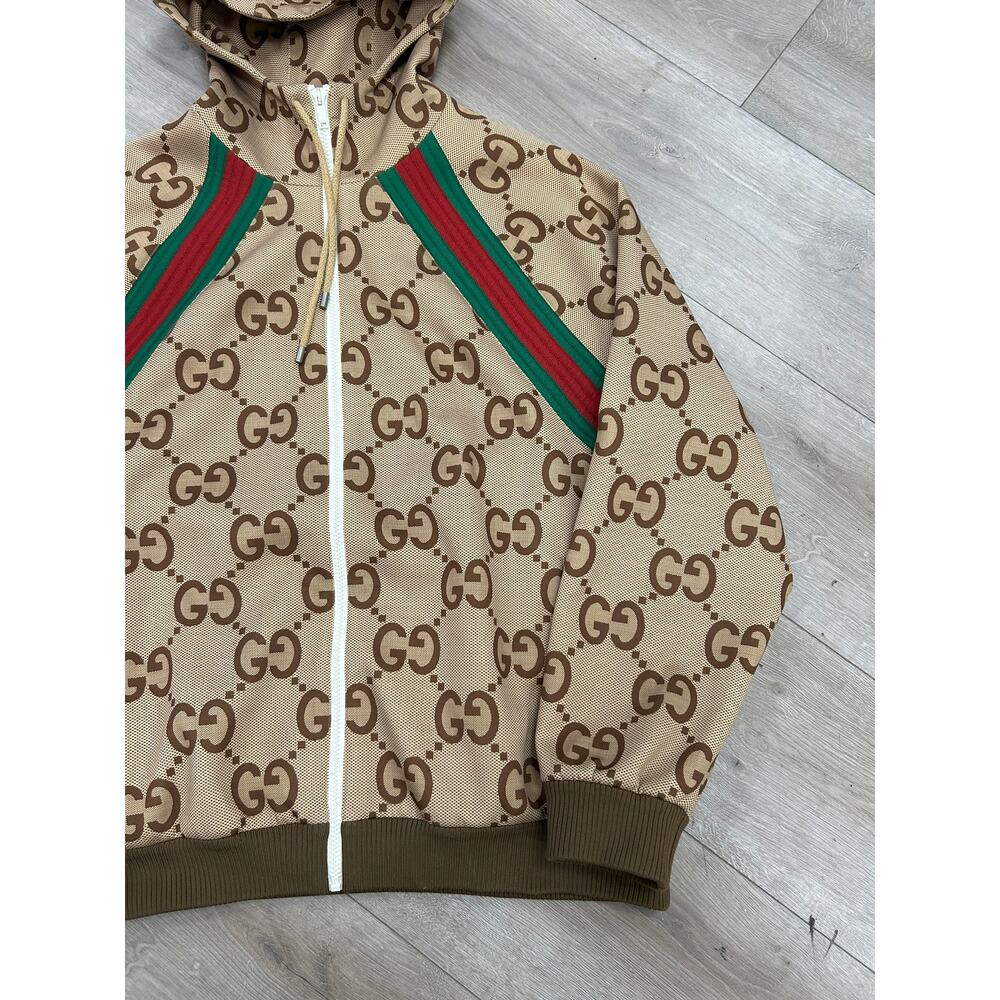 GUCCI Jumbo GG Zipped Hoodie Sweater Brown size XL SF - Picture 3 of 12